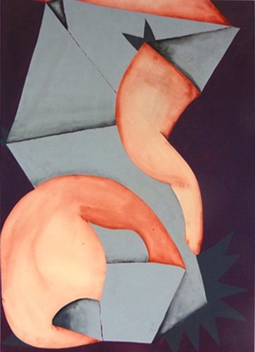 Q, acrylique sur papier marouflé, 60 x 70 cm, 2010