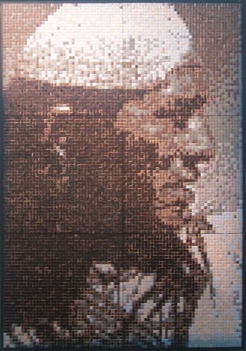 Kogi, faïence émaillée et bois, 305 × 220 × 2.5 cm, 2005