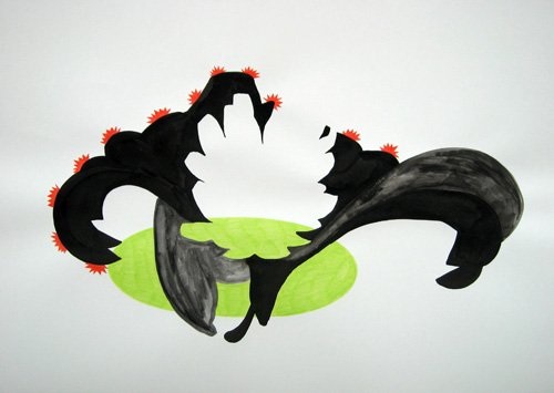 Sans titre, technique mixte sur papier, 2010