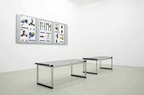 Hot Desk, Installationsansicht Fluxia Gallery (Sitzbänke von Yannic Joray), 2011