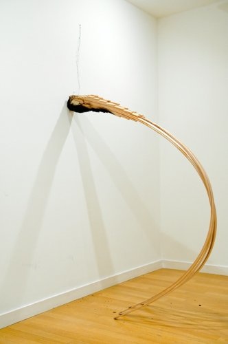 Sheep Ship Maneuver, Schaffell, zwei Objekte
aus Birken- und Buchensperrholz, Kunstraum Riehen, 2012